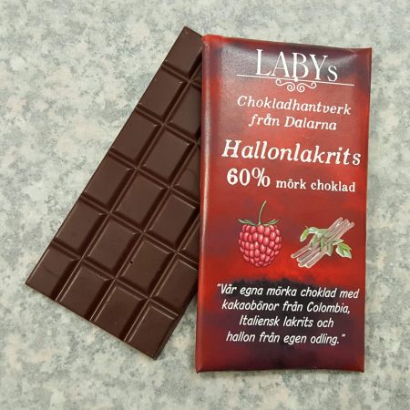 Hallonlakrits, 60% mörk choklad