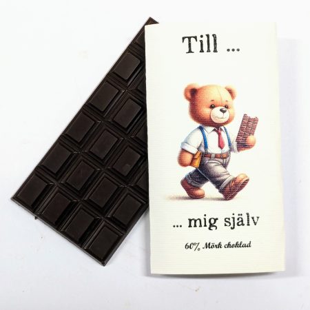 Till mig själv - Teddybjörn med choklad, 60% mörk choklad