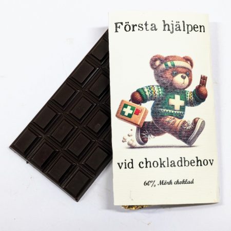 Första hjälpen - Teddybjörn med choklad vid behov, 60% mörk choklad