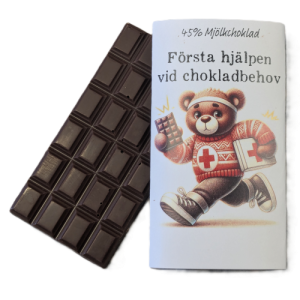 Första hjälpen – Teddybjörn med choklad vid behov, 45% mjölkchoklad