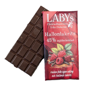 Hallonlakrits, 45% mjölkchoklad